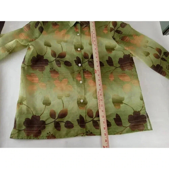 Alfred Dunner SZ 16 Women’s Light Weight Over Blouse Top Fall Floral 3/4 Slve - Picture 7 of 10